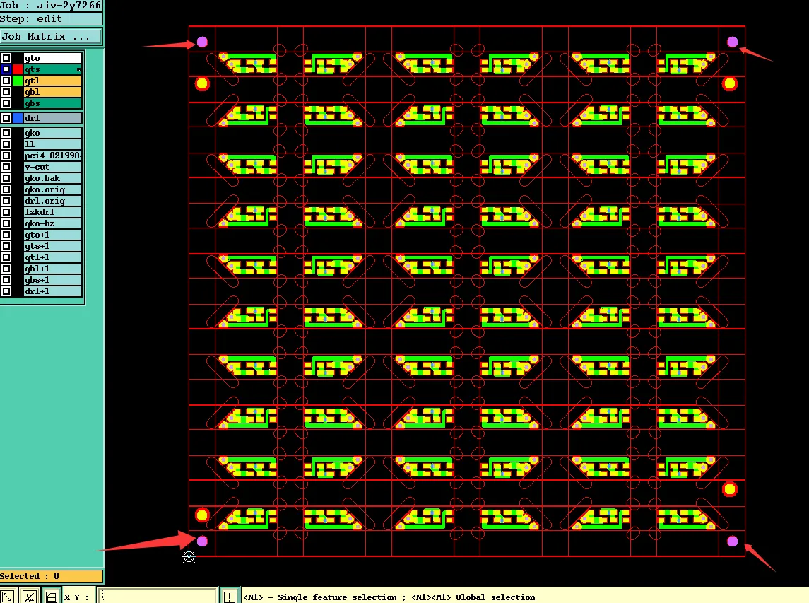 adding tooling holes at the locations indicated by the arrows