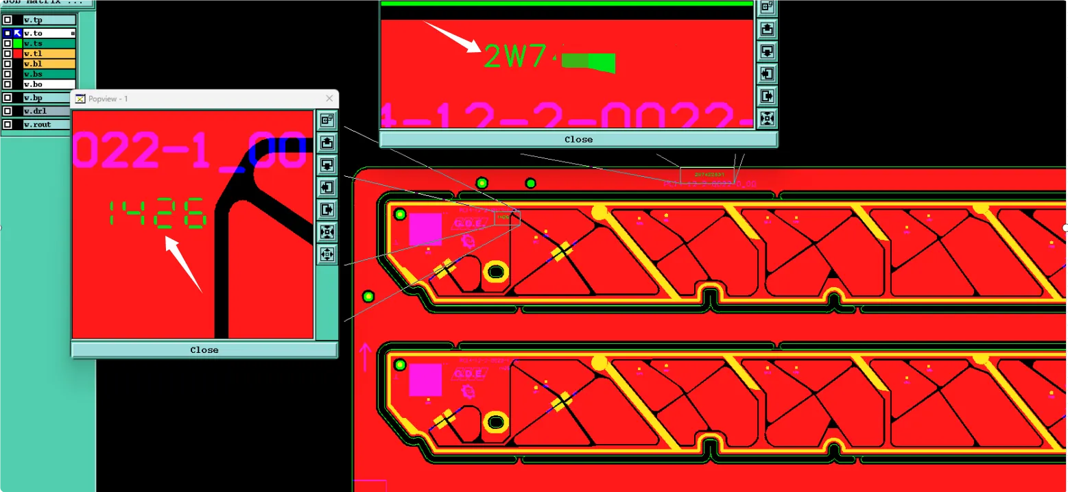 add the date code and production NO. in the arrow part area