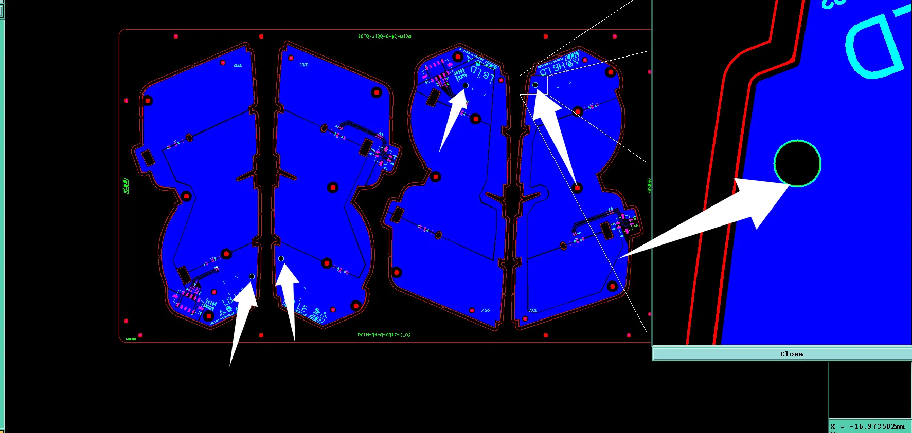 a circle at the arrow location on the character layer in the file