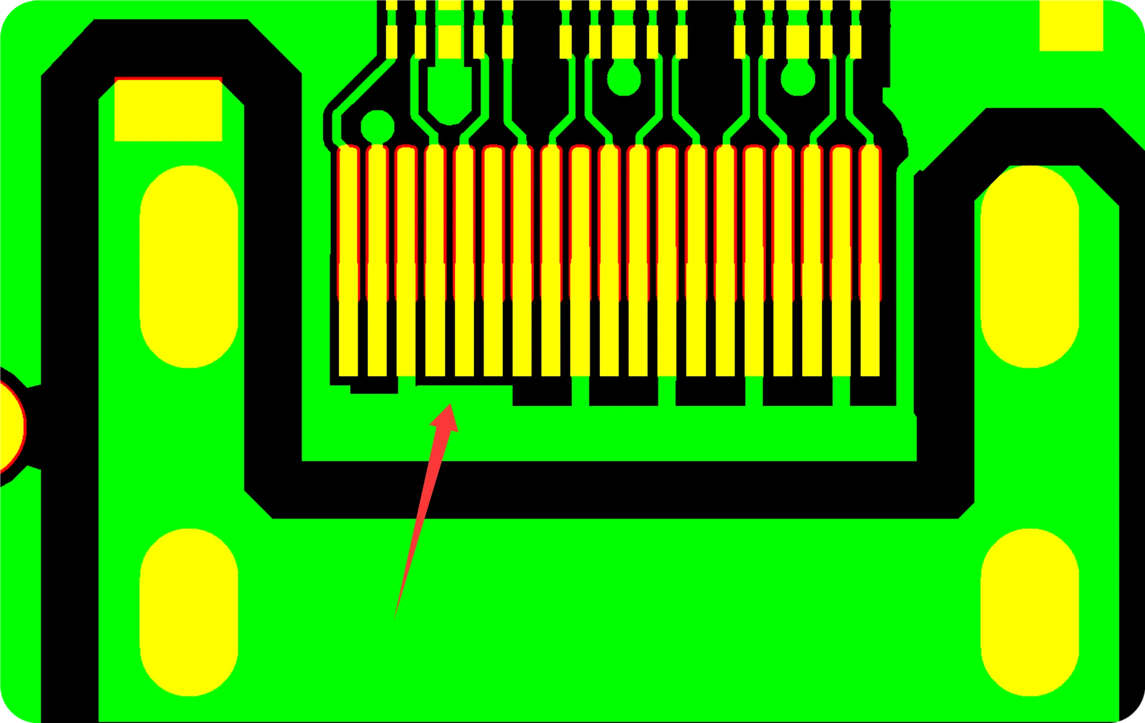 Multiple component footprints exhibited pin-to-pin clearances smaller than 0.25 mm