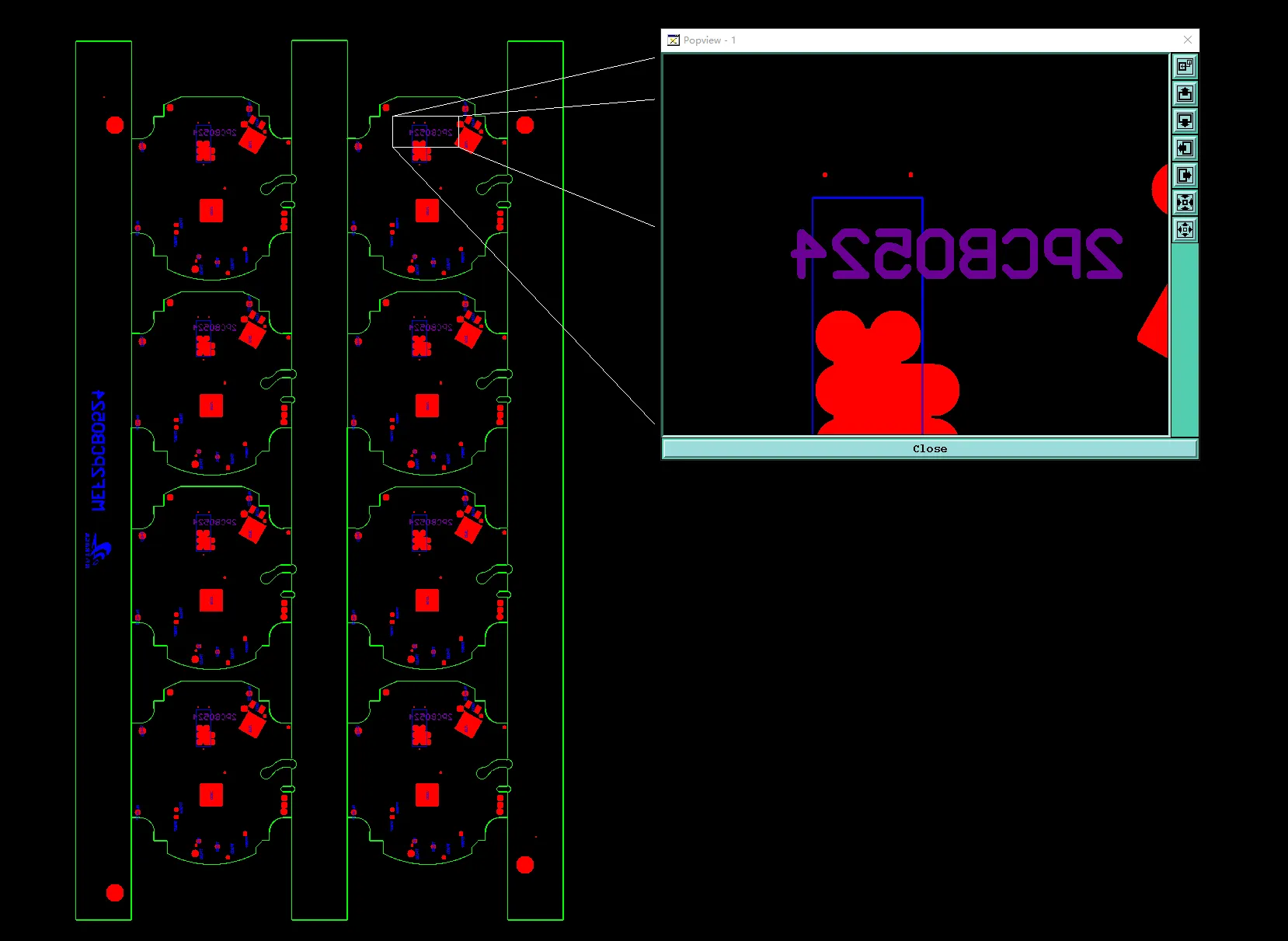 model number appeared on both the solder mask layer and the silkscreen layer
