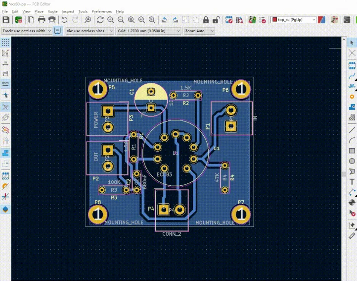 Screenshot of the KiCad design plugin