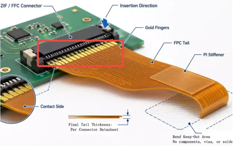 FPC gold finger area