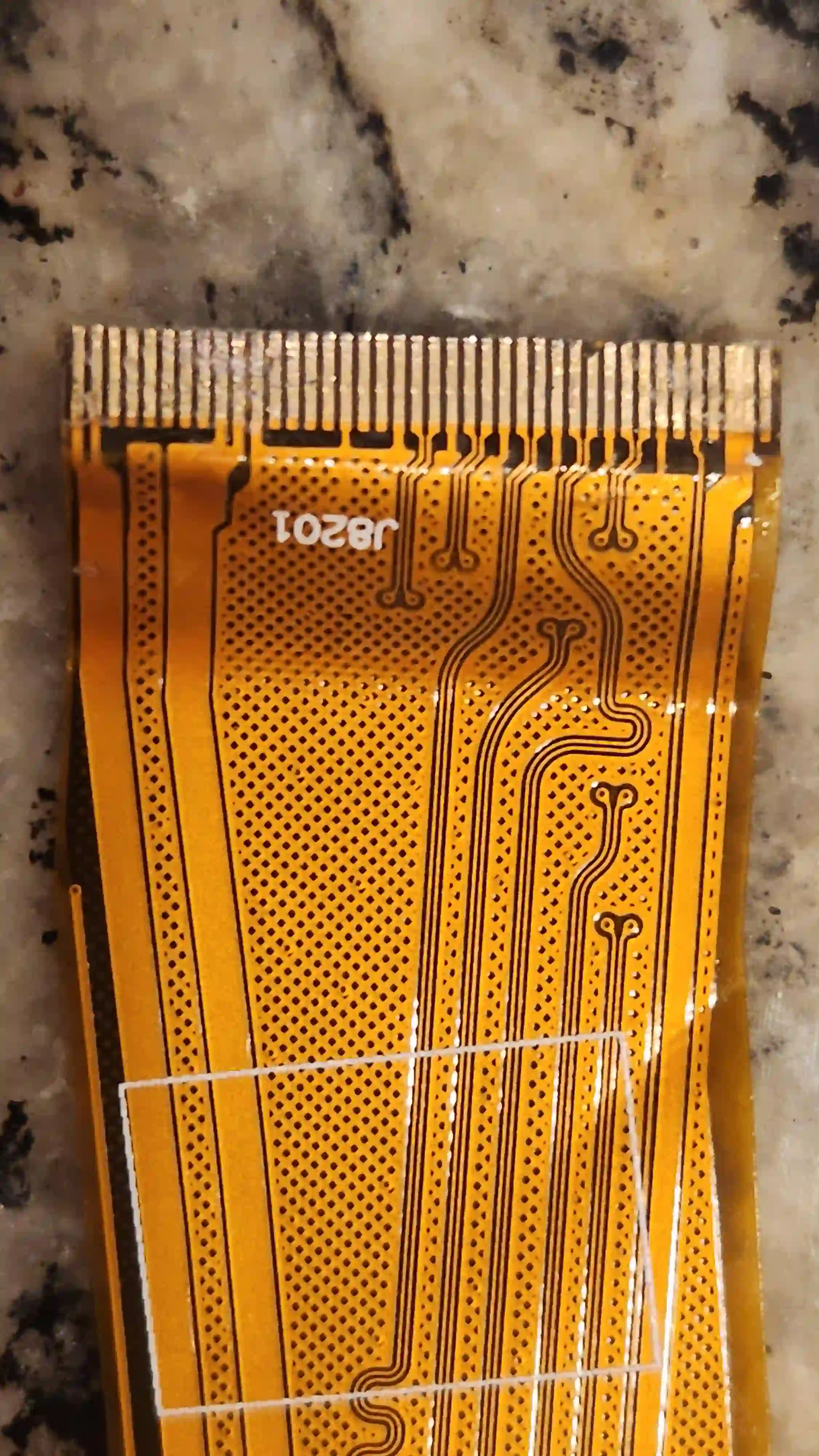 Close-up of damaged FPC edge