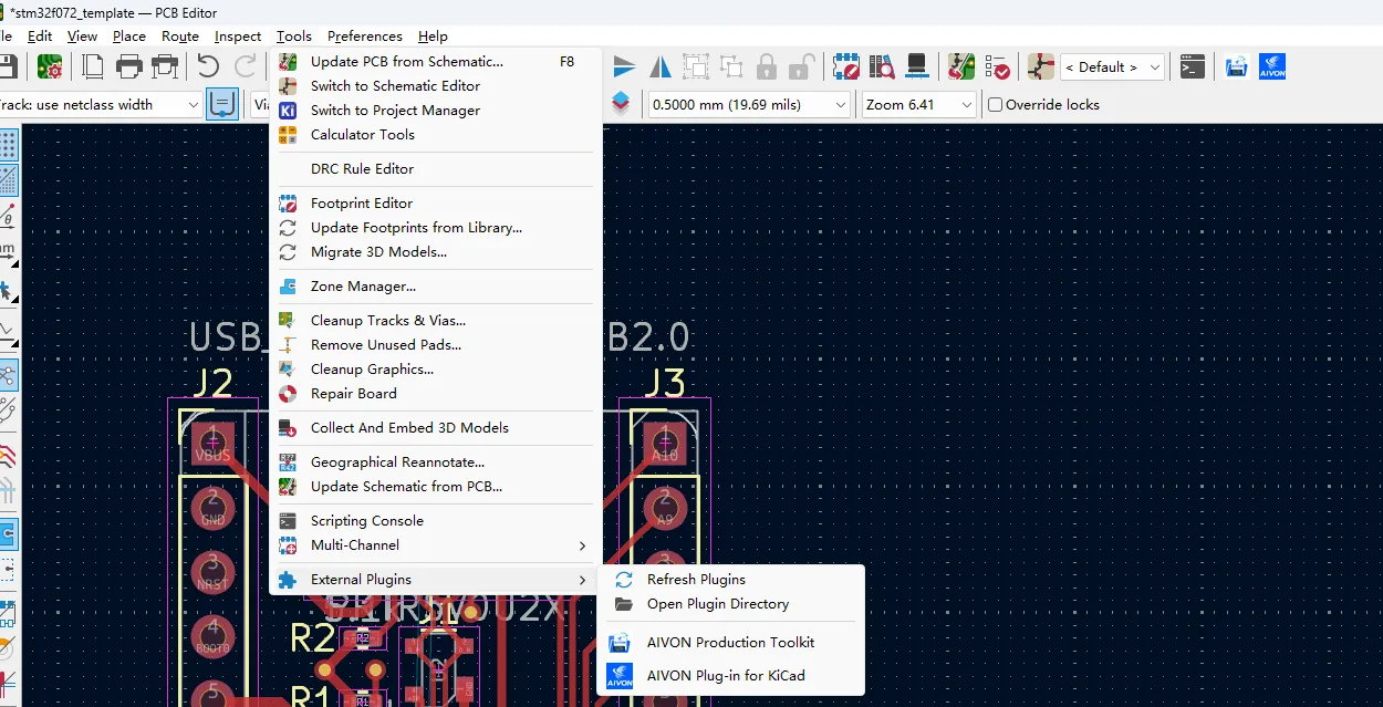 AIVON toolbar icon or select it from Tools → External Plugins
