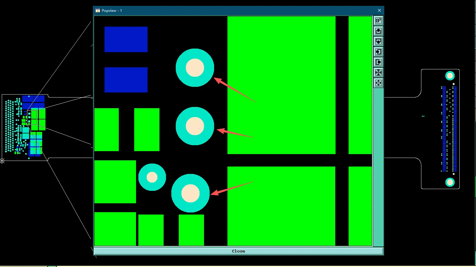 some vias (0.2 mm) may experience incomplete development during solder mask application due to their small diameter