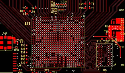 Example of a BGA breakout area 