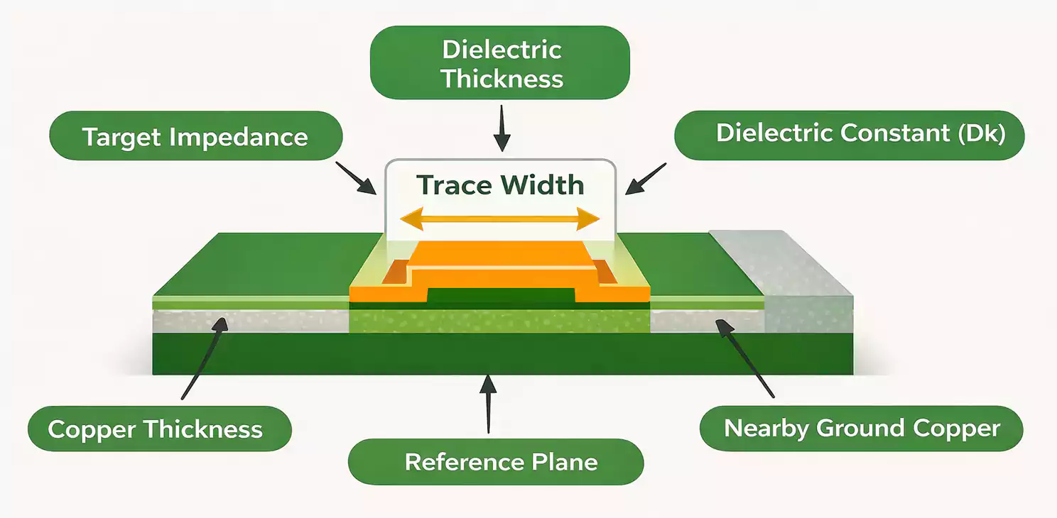 HDI copper thickness trace width