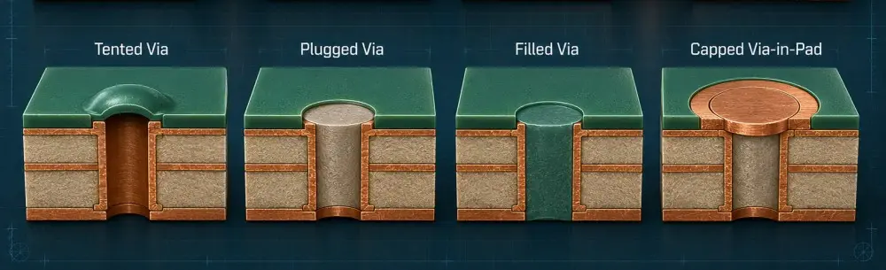 PCB vias treatment