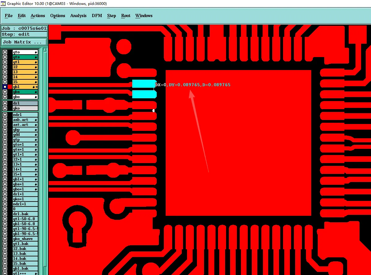 the IC position indicated after compensation only owns 0.09mm spacing, which is unable to fabricate out the solder mask bridge