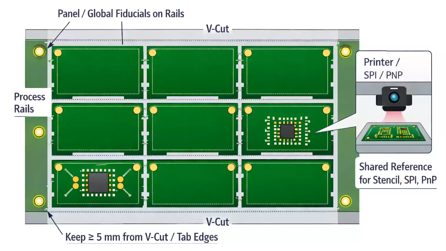 pcb panel rails