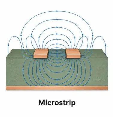 Cross-section of an FR4 microstrip pair