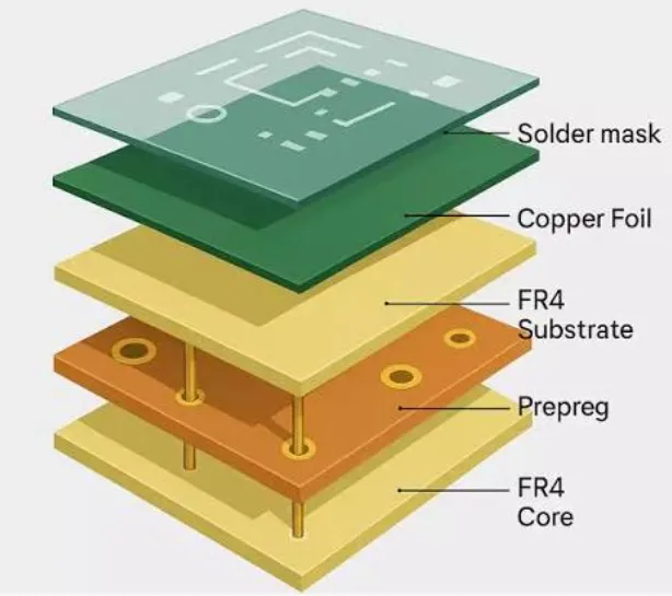Cross-section of the same width pair on FR4