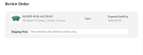 PCB order from AIVON