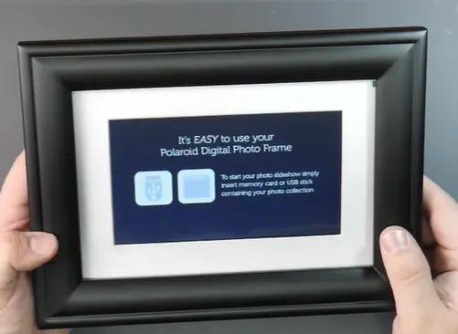 Black digital frame with different digital pics