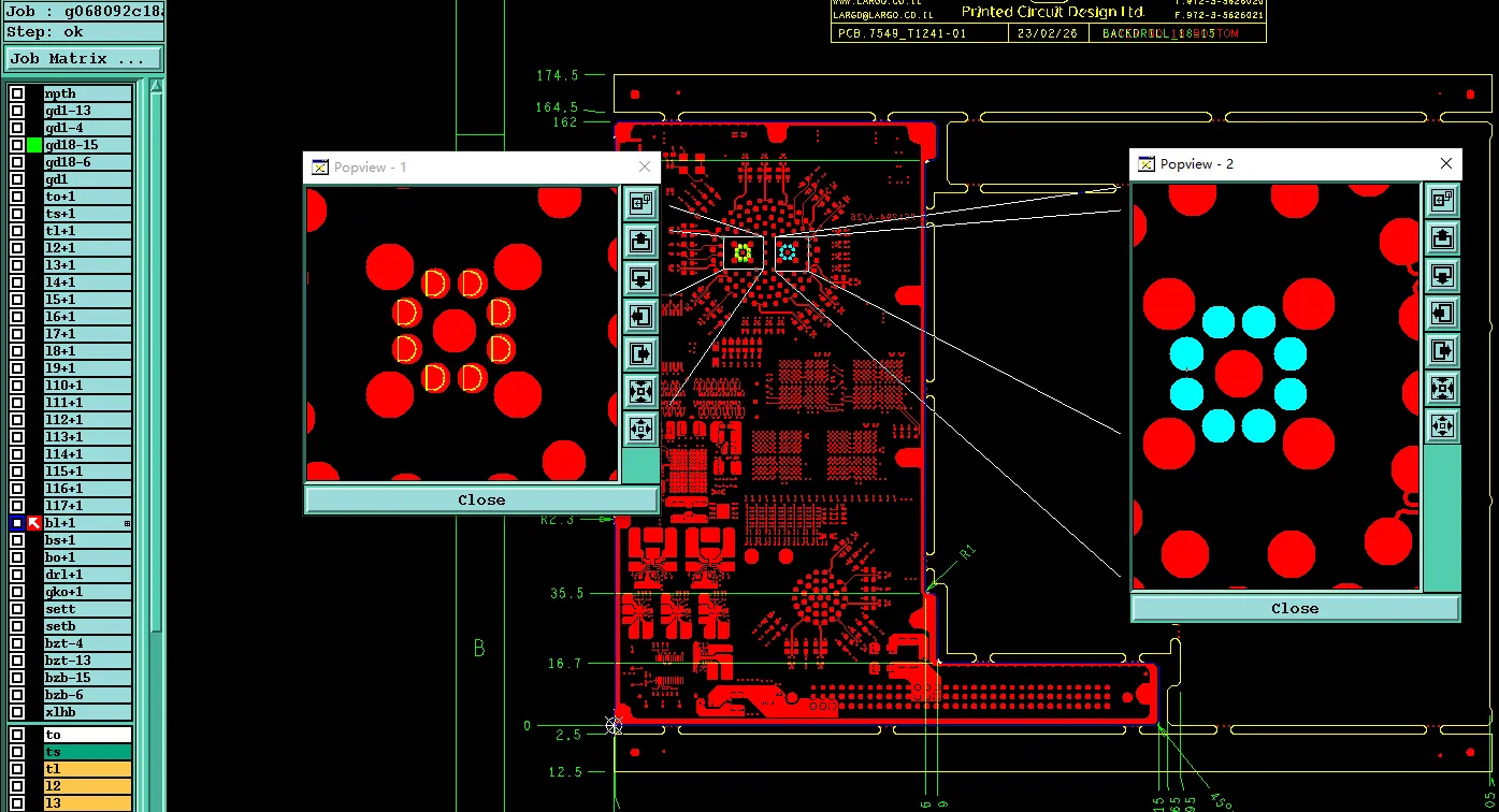 the 16 holes indicated in the picture attached all need to do back drilling
