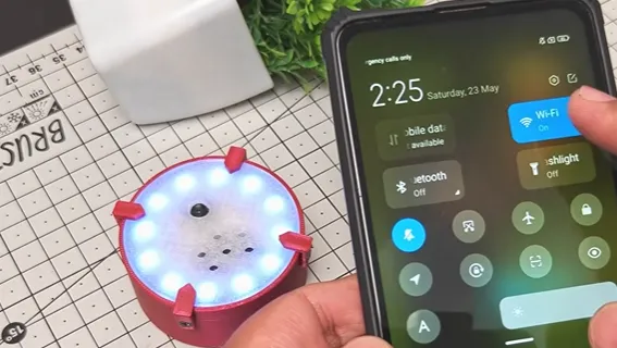The device entering Wi-Fi credentials