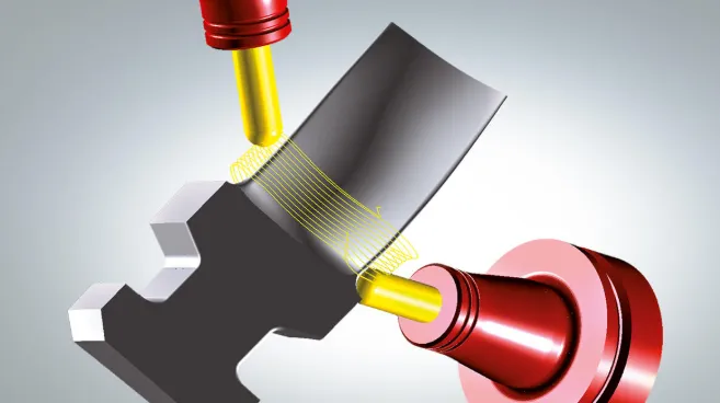 turbine blade-medical implant for 5-axis