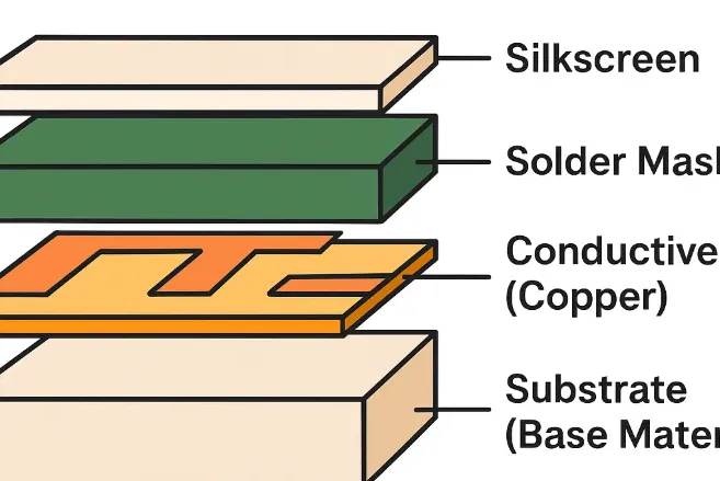 Diagram of a finished FR4 board