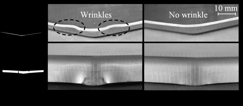 Flanges bent without relief