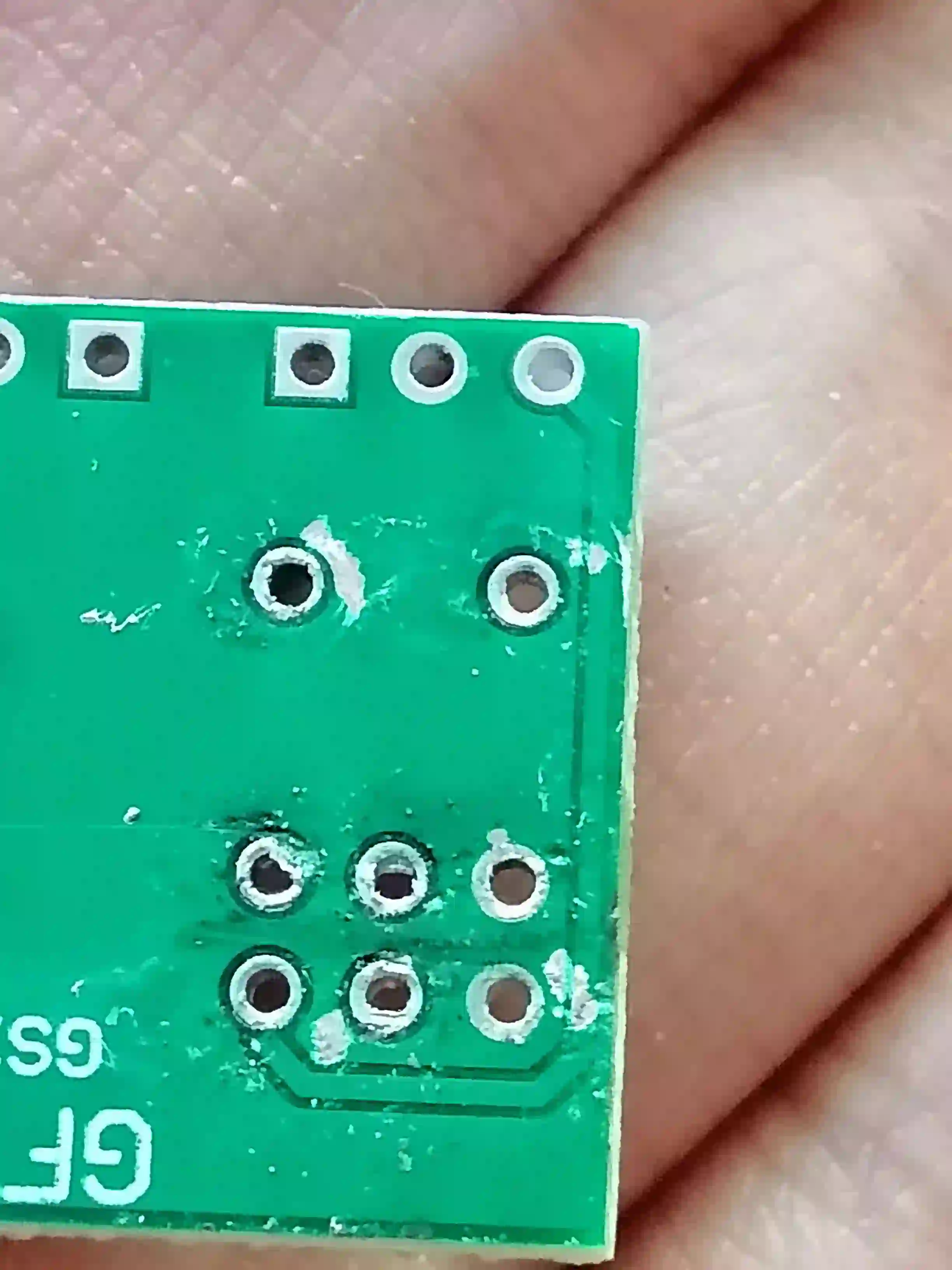 PCB exposed copper at the cut face