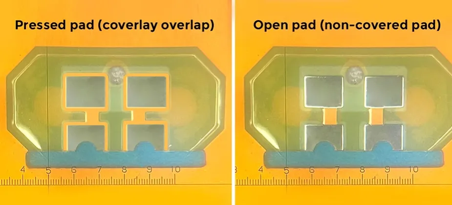 coverlay overlay vs no-covered pad