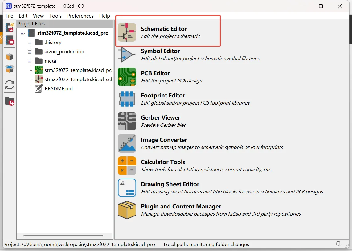 open the Schematic Editor