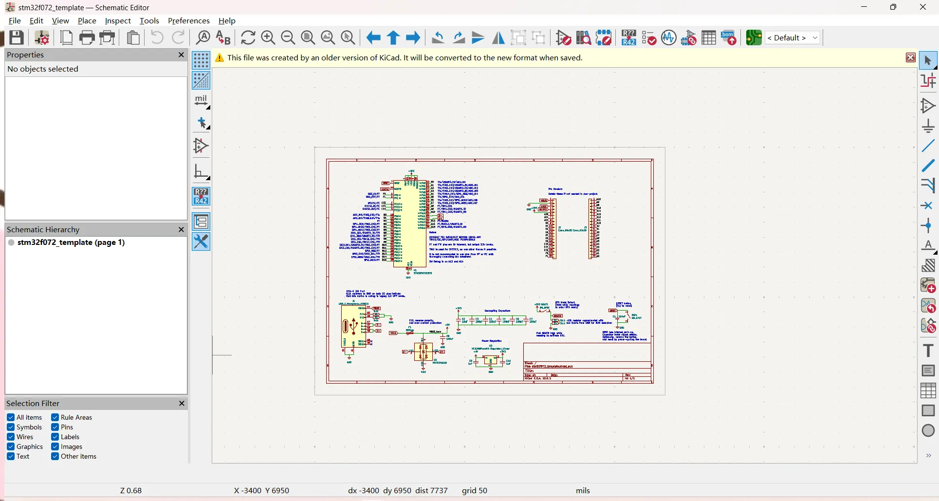 KiCad Schematic Editor screenshot