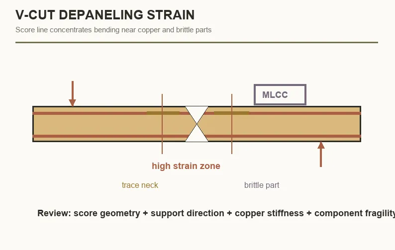 Controlled PCB depaneling for verifying tool, support, and board movement direction