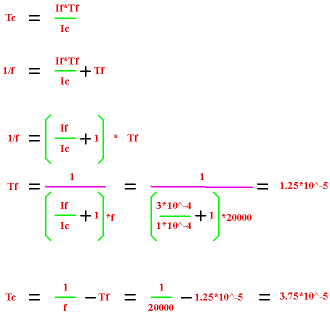 Equal charge and discharge condition Ic Tc equals If Tf
