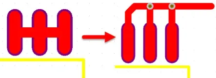 Incorrect direct connection between adjacent pads of different nets