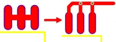 Incorrect direct connection between adjacent pads of different nets