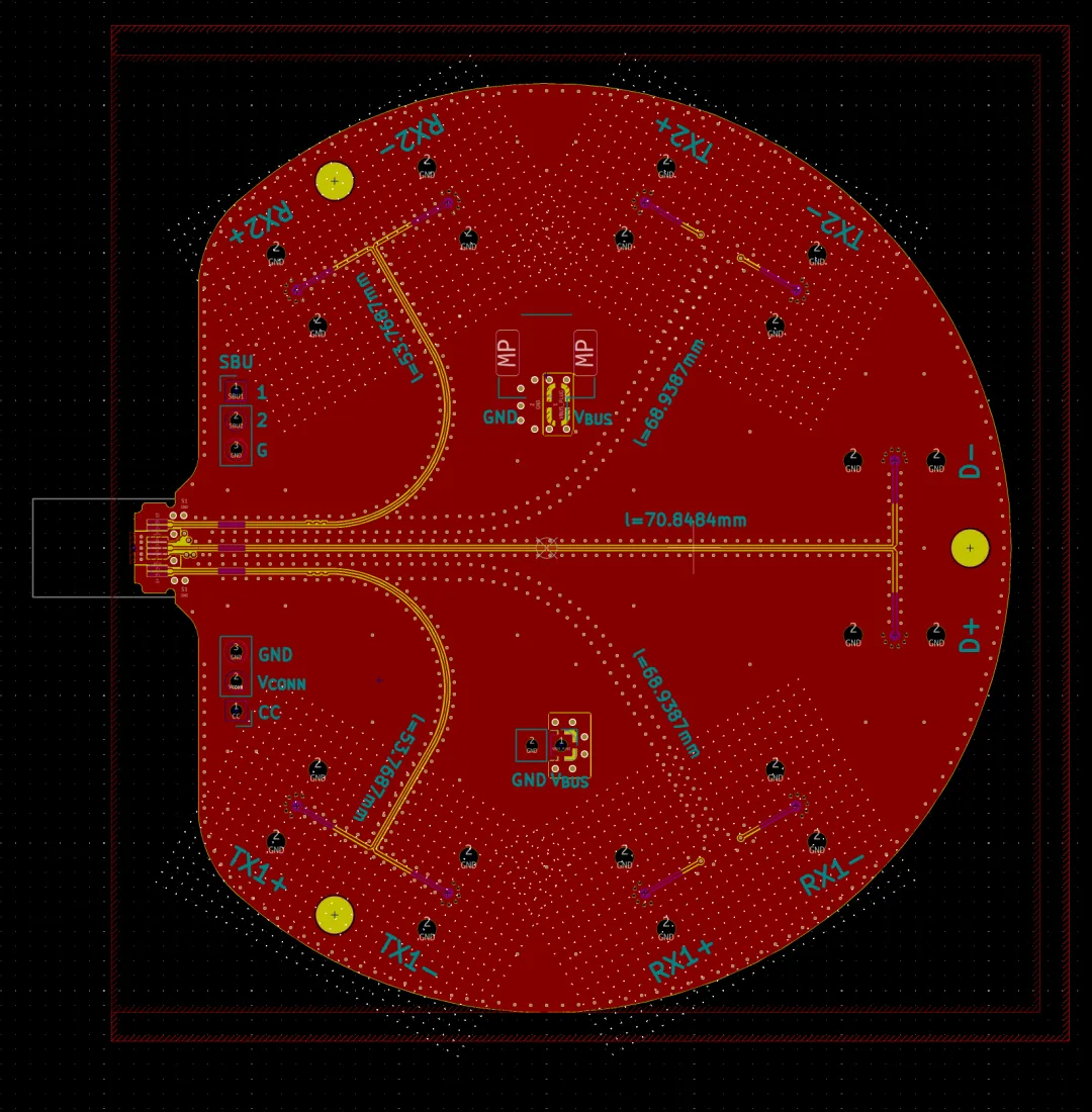 Local grids and polar layout on round PCB