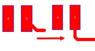 Correct routing that enters each pad before continuing