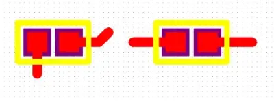 Symmetric fanout along the pad long axis
