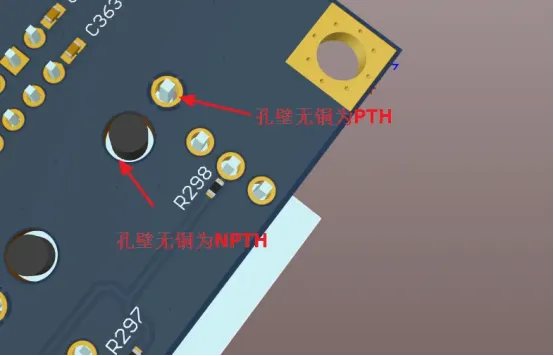 Plated through-hole with copper barrel versus non-plated through-hole