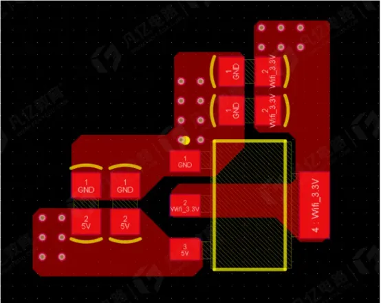 LDO power and ground via placement relative to filter capacitors