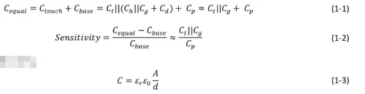 Touch capacitance Ct model and relevant parameters