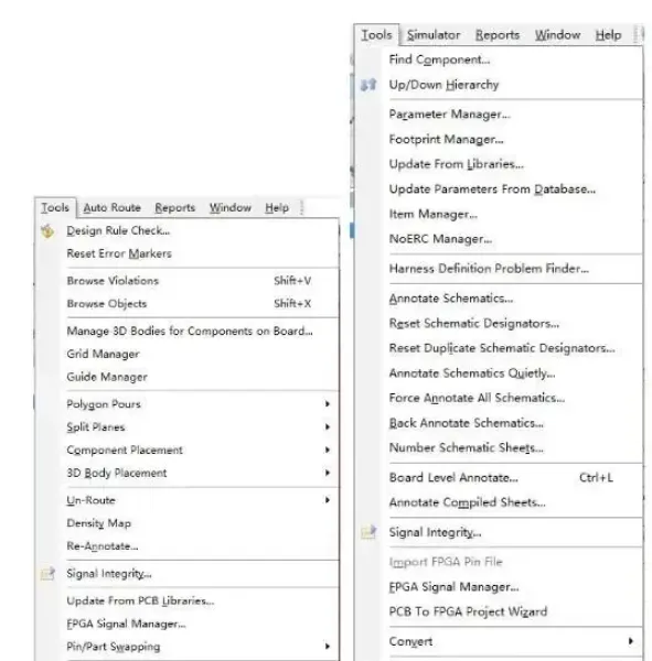 Cross Select Mode enabled in the schematic editor