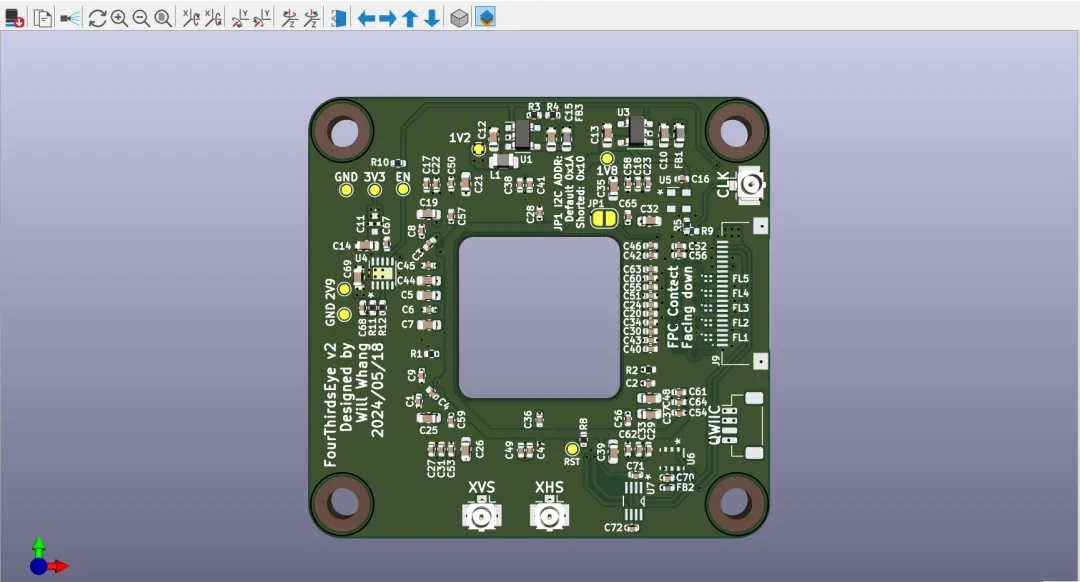 Board rendering without ray tracing in KiCad