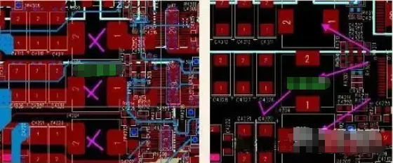 Power pad thermal via array and inductor keepout examples