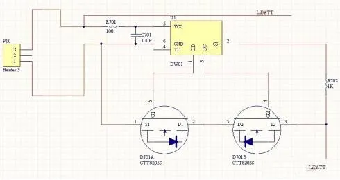 DW01 and 8205-based lithium battery protection circuit