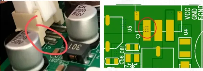 Vias placed within SMD pads