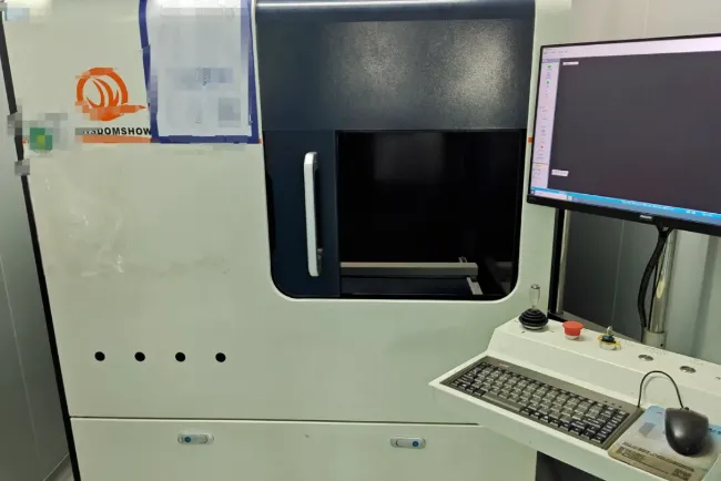 X-ray showing solder ball alignment and collapse