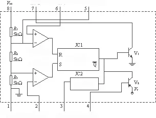 Block diagram of the 555 timer