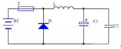 Schottky diode and fuse reverse-polarity protection at inverter input