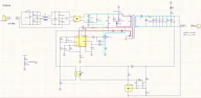 90 W digital buck power board with mixed control and power layout