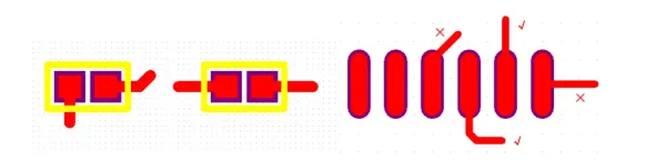 Symmetric pad exits used to prevent rotation and offset