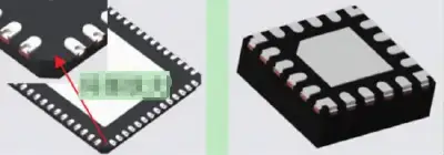 Example of a side-wettable flank QFN package