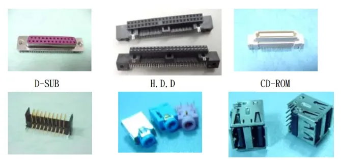 Examples of SMT connectors used in notebooks
